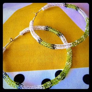 2.5” Handmade Egyptian Wire Crocheted Earrings